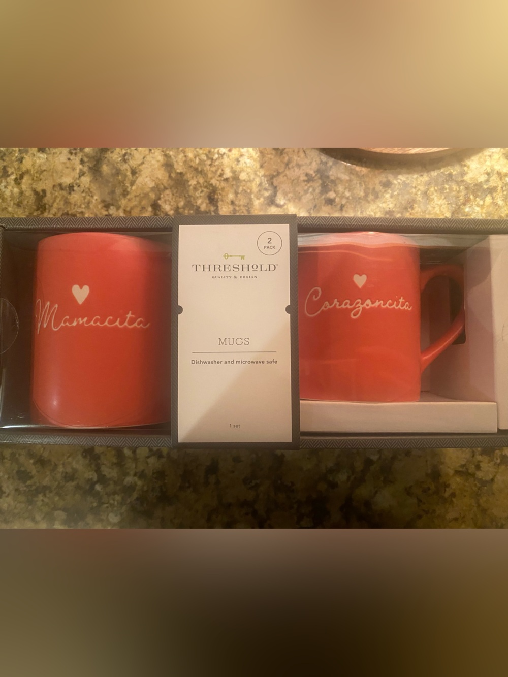 Threshold Mother & mini me  Daughter mugs Coral-Orange Ceramic Set - 2 Pack